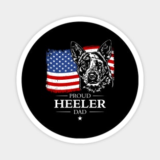 Proud Blue Heeler Dad American Flag Magnet